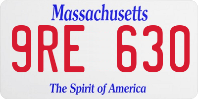 MA license plate 9RE630