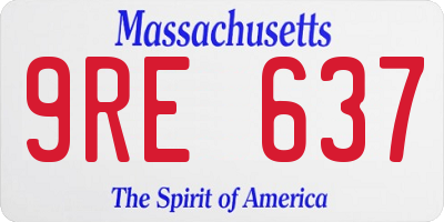 MA license plate 9RE637