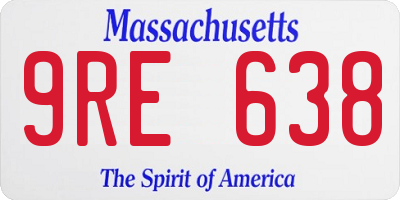 MA license plate 9RE638