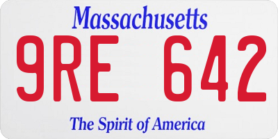 MA license plate 9RE642