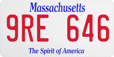 MA license plate 9RE646