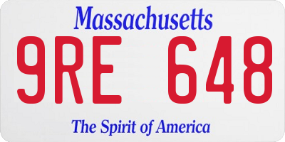 MA license plate 9RE648
