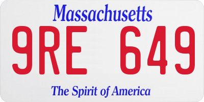 MA license plate 9RE649