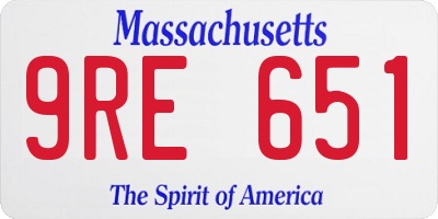 MA license plate 9RE651