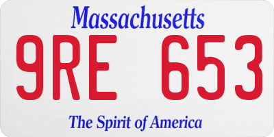 MA license plate 9RE653