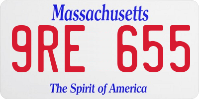 MA license plate 9RE655