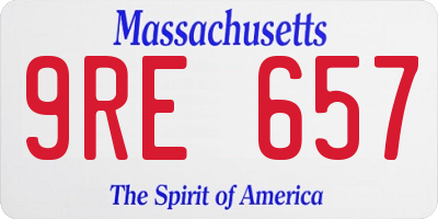 MA license plate 9RE657