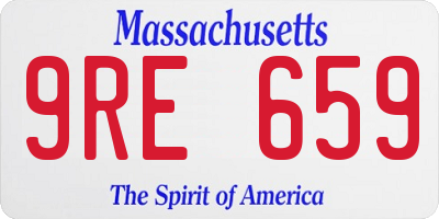 MA license plate 9RE659