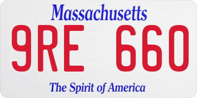 MA license plate 9RE660