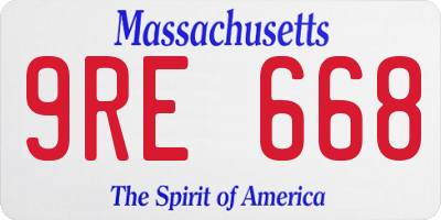 MA license plate 9RE668