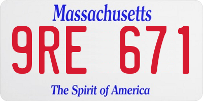 MA license plate 9RE671