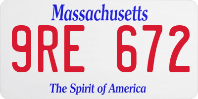 MA license plate 9RE672