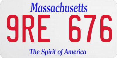 MA license plate 9RE676