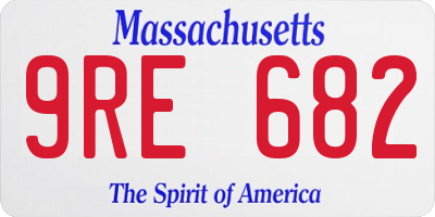 MA license plate 9RE682