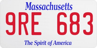 MA license plate 9RE683