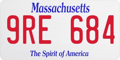 MA license plate 9RE684
