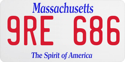 MA license plate 9RE686