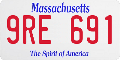 MA license plate 9RE691