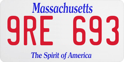 MA license plate 9RE693