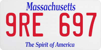 MA license plate 9RE697
