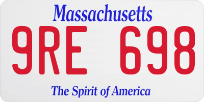 MA license plate 9RE698