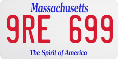 MA license plate 9RE699