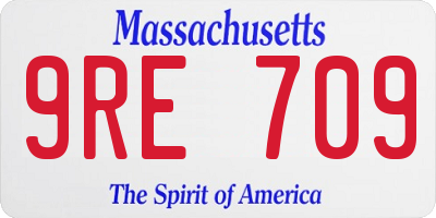 MA license plate 9RE709