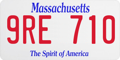 MA license plate 9RE710