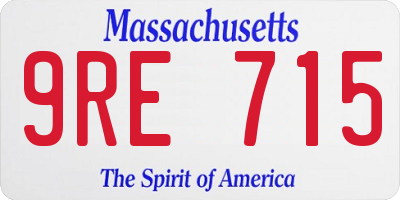 MA license plate 9RE715
