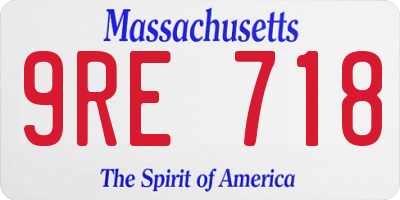 MA license plate 9RE718