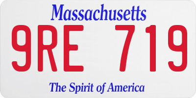 MA license plate 9RE719