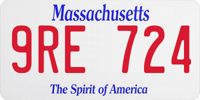 MA license plate 9RE724