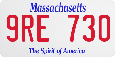 MA license plate 9RE730