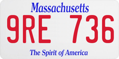 MA license plate 9RE736