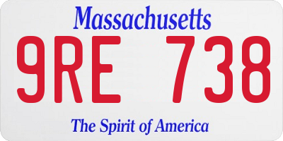 MA license plate 9RE738