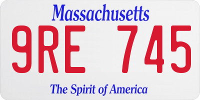MA license plate 9RE745