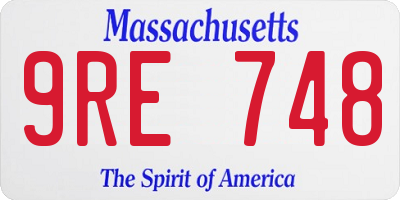 MA license plate 9RE748