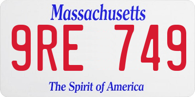 MA license plate 9RE749