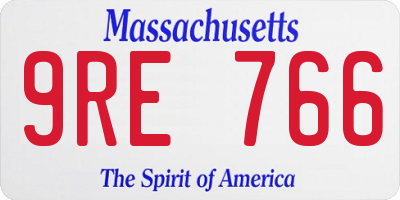 MA license plate 9RE766