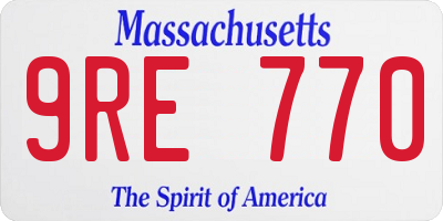 MA license plate 9RE770