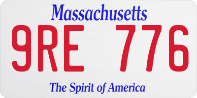 MA license plate 9RE776