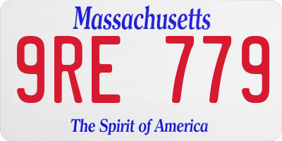 MA license plate 9RE779