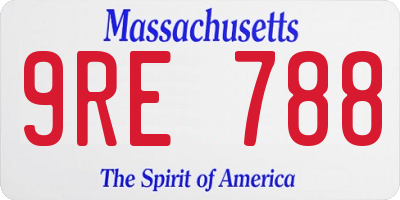 MA license plate 9RE788