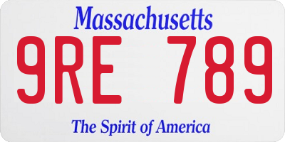 MA license plate 9RE789