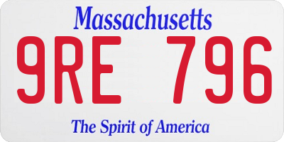 MA license plate 9RE796