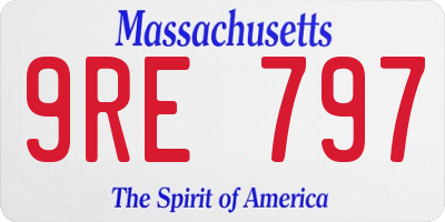 MA license plate 9RE797