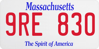 MA license plate 9RE830