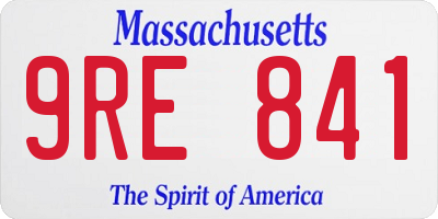 MA license plate 9RE841