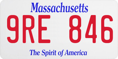 MA license plate 9RE846