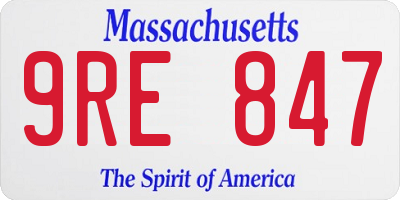 MA license plate 9RE847